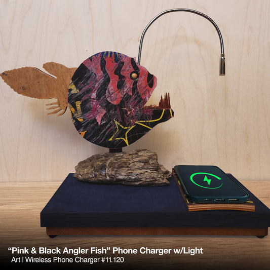 Pink & Black Angler Skatefish Charger