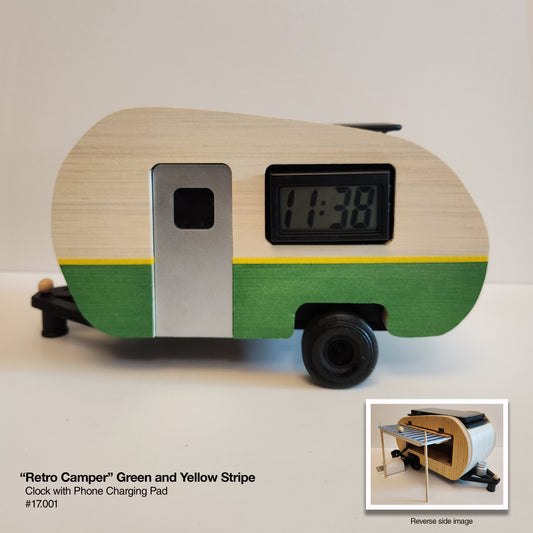 Retro Camper - Charger/Clock (Green & White)