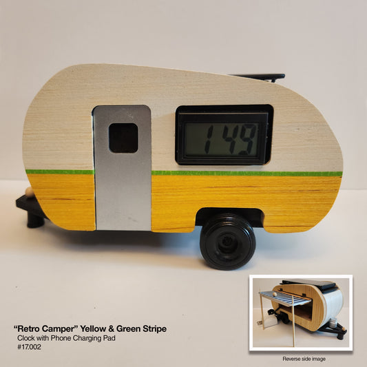 Retro Camper - Charger/Clock (Yellow & White)