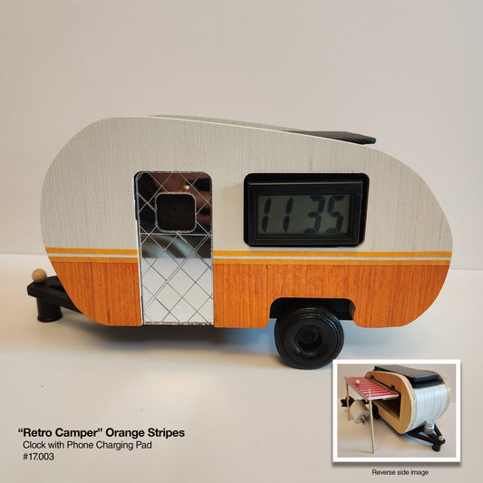 Retro Camper - Charger/Clock (Orange & White)