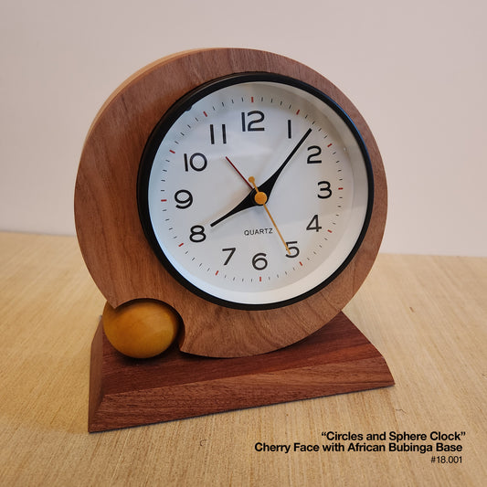 Circles & Sphere Clock - Cherry/Bubinga