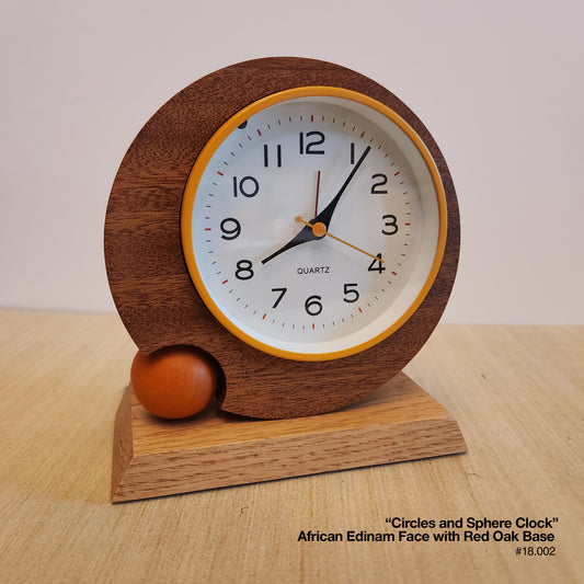 Circles & Sphere Clock - Edinam/Red Oak