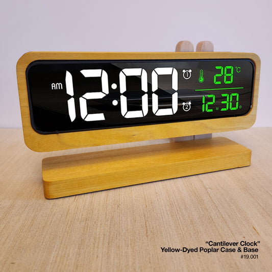 Cantilever Clock - Yellow-Dyed Poplar