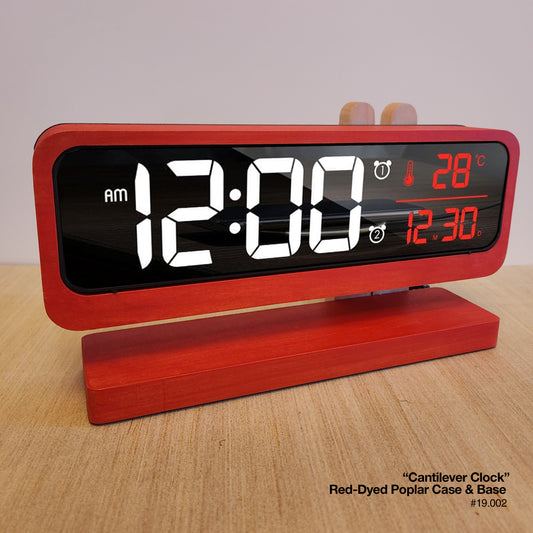 Cantilever Clock - Red-Dyed Poplar