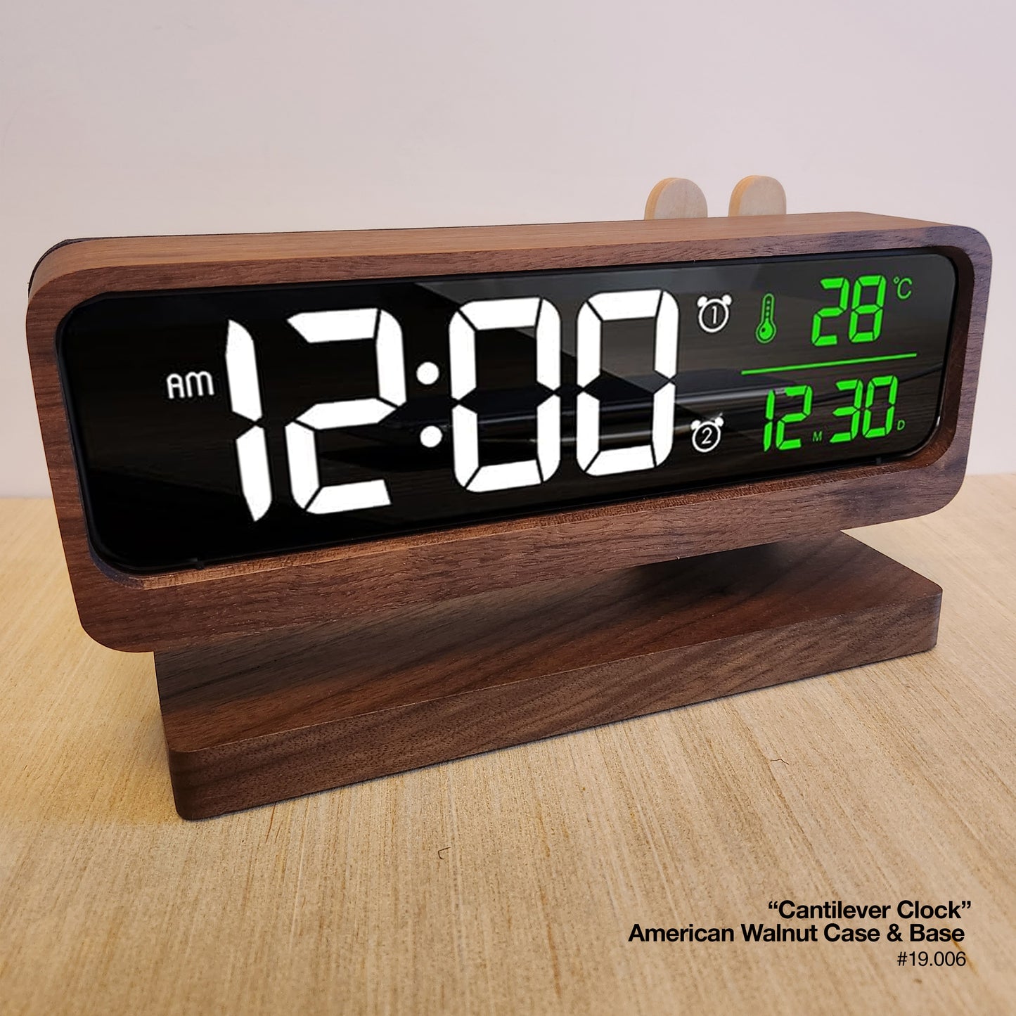 Cantilever Clock - American Walnut