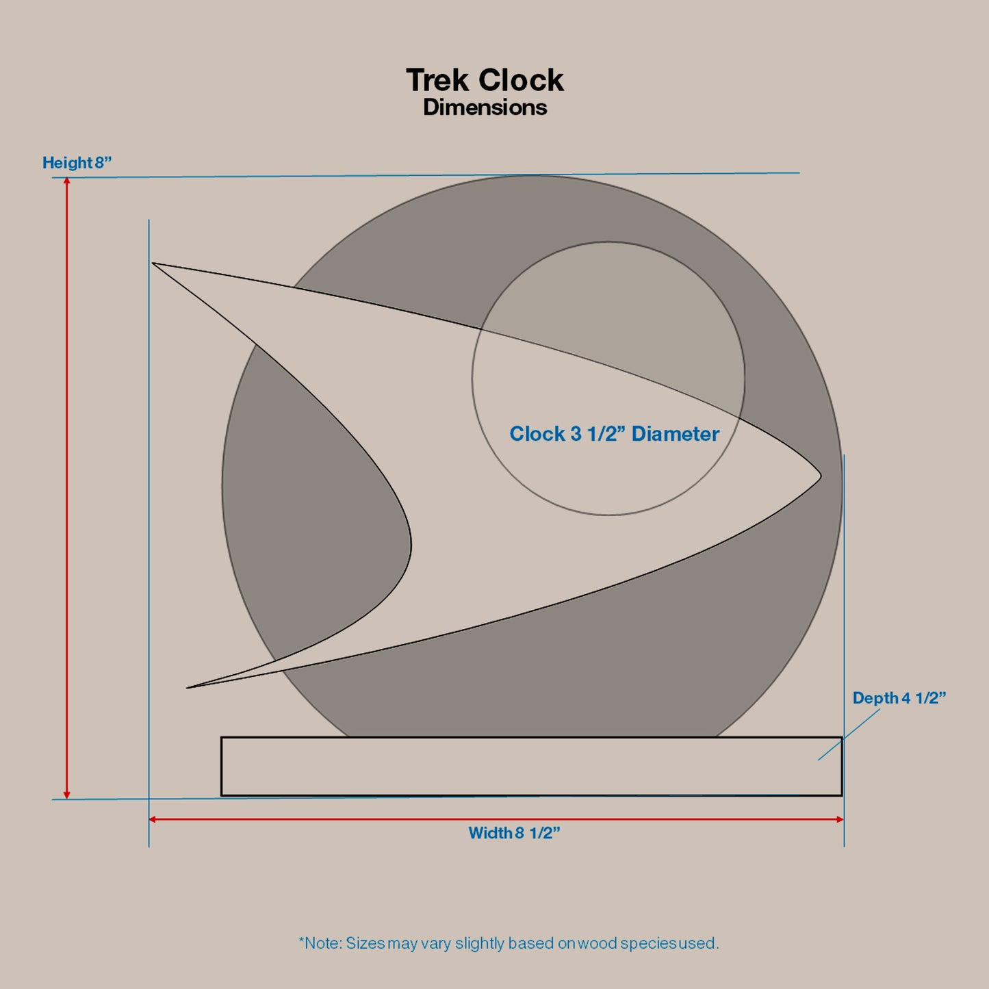 Trek Clock - Hard Maple & Leopardwood
