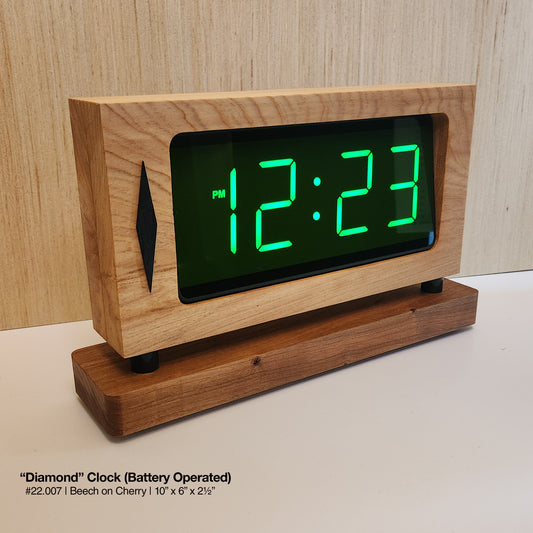 "Retro Diamond Clock - Beech"