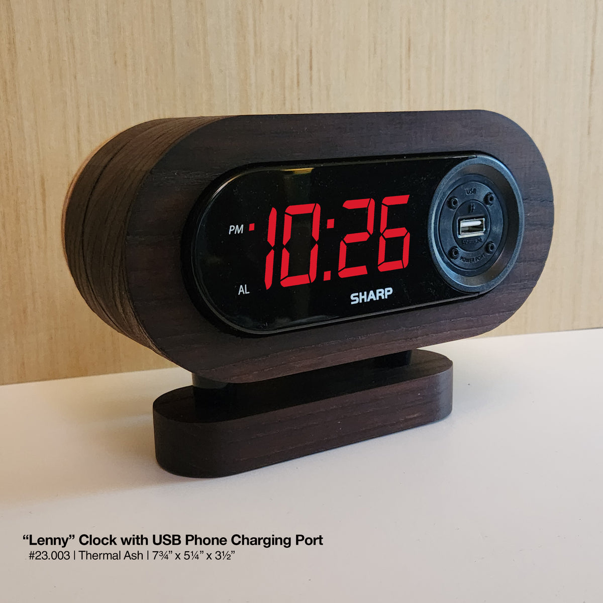 "Lenny Clock - Thermal Ash"