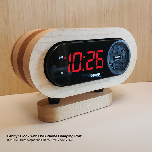 "Lenny Clock - Hard Maple & Cherry"