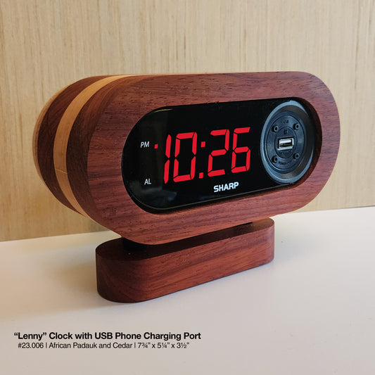"Lenny Clock - Padauk and Cedar"