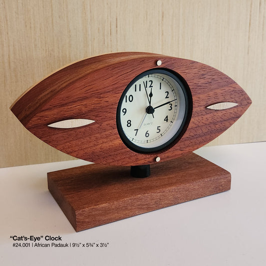 "Cat's-Eye Clock - African Padauk"