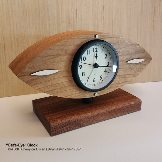 "Cat's-Eye Clock - American Cherry"