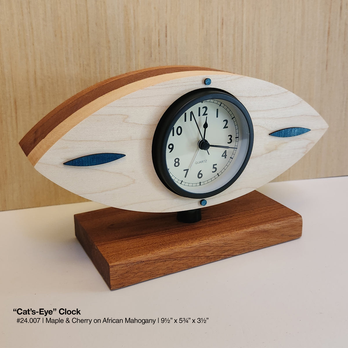 "Cat's-Eye Clock - Hard Maple"