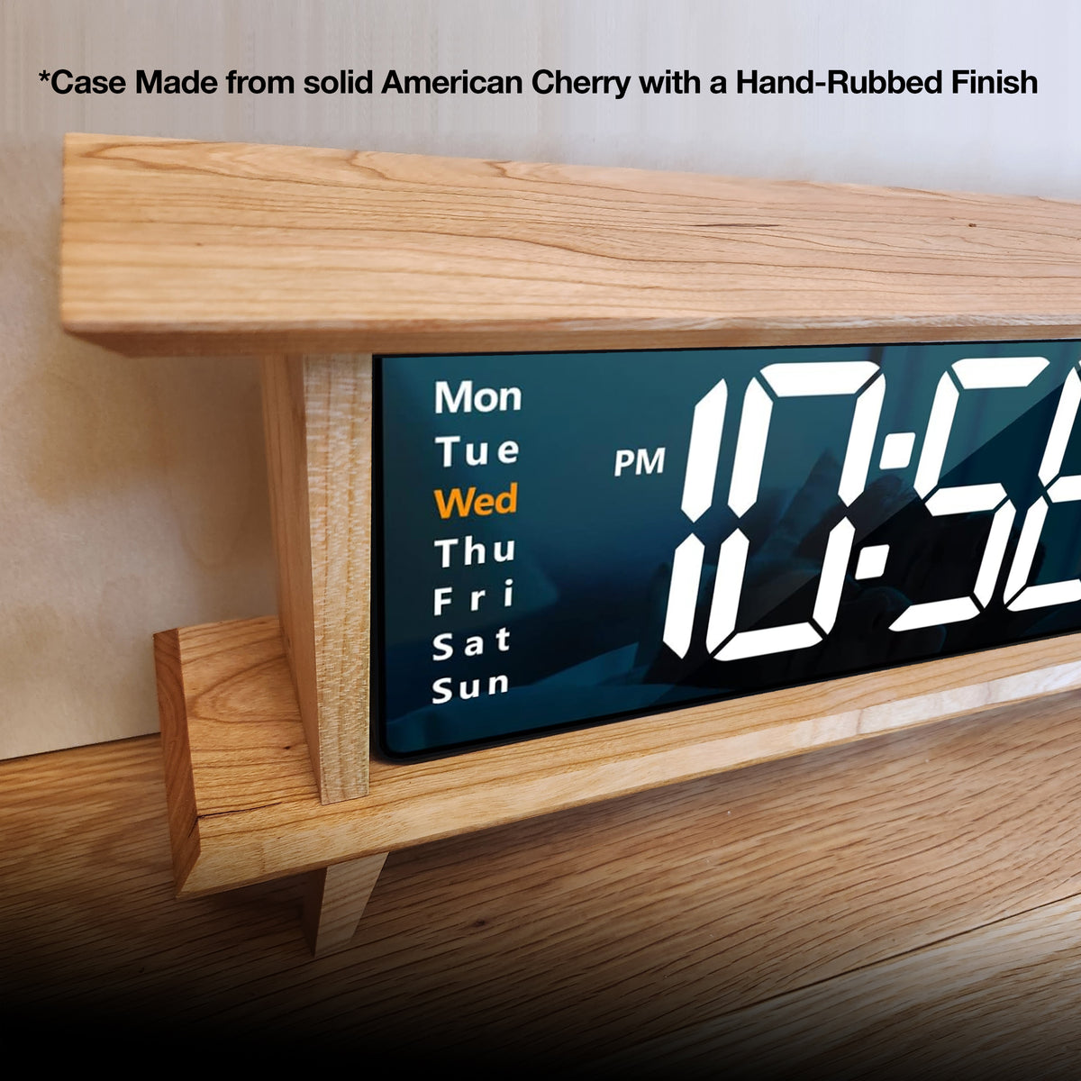 "Retro Console Clock - American Cherry"