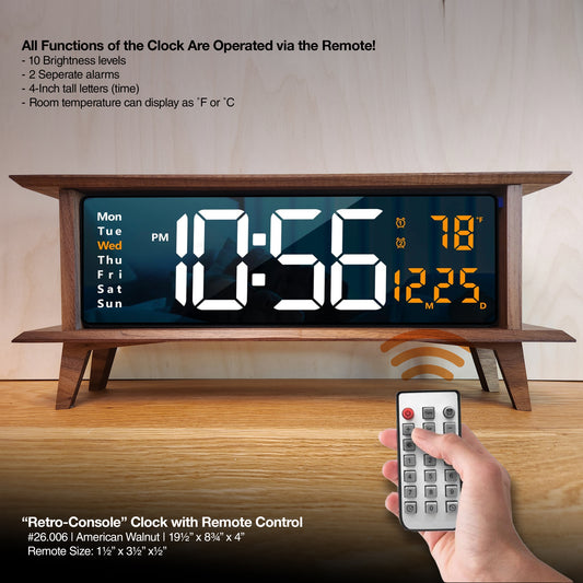 "Retro Console Clock - American Walnut"