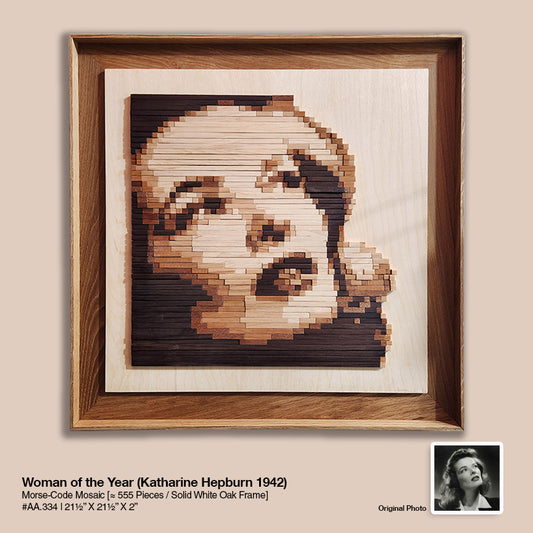 Katharine Hepburn - "Woman of the Year" - Morse-Code Mosaic