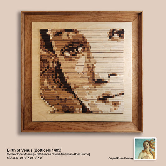 Botticelli - "Birth of Venus" - Morse-Code Mosaic
