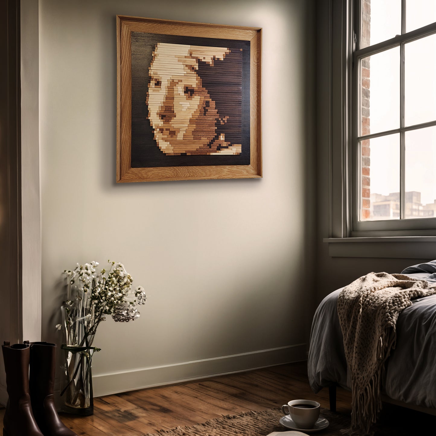 Vermeer - "Pearl Earring" - Morse-Code Mosaic