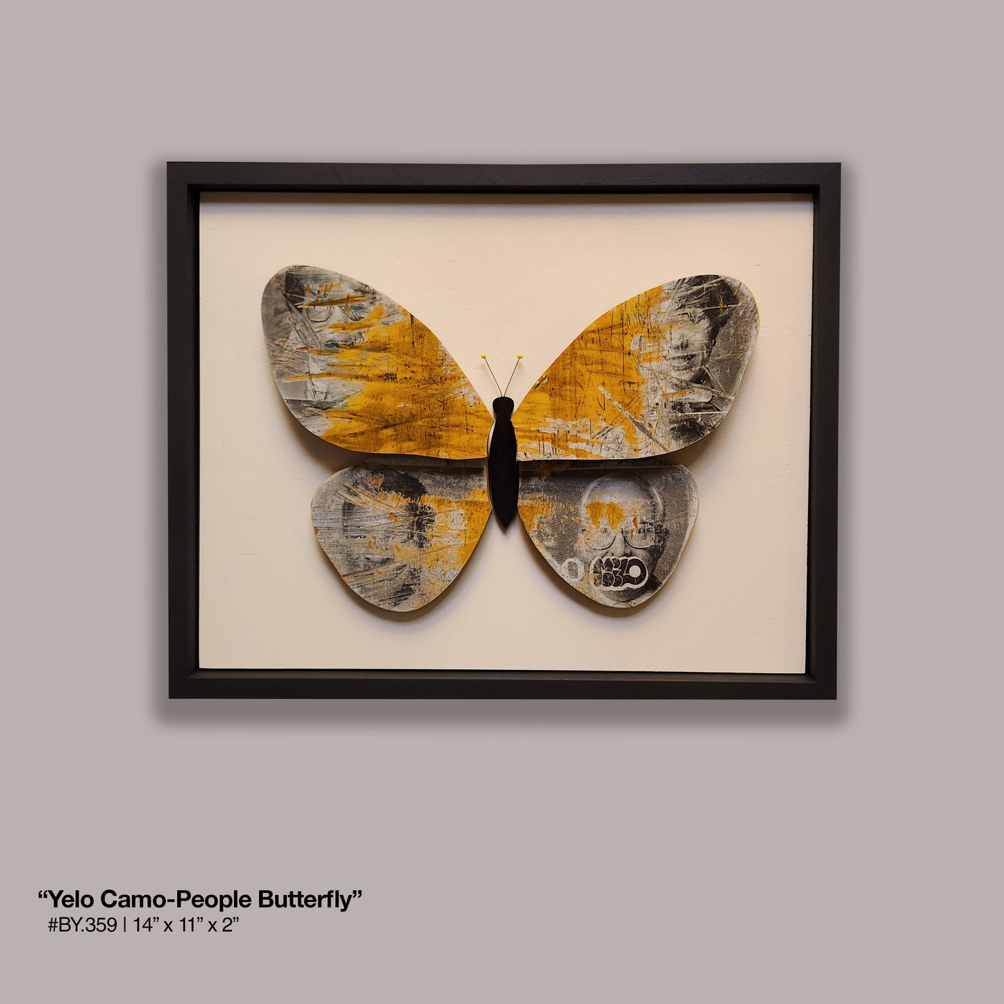 "Yelo-Camo People Butterfly" Skateboard Art