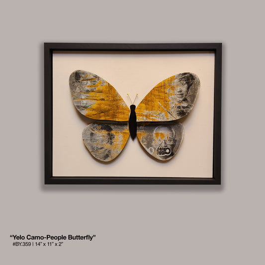 "Yelo-Camo People Butterfly" Skateboard Art