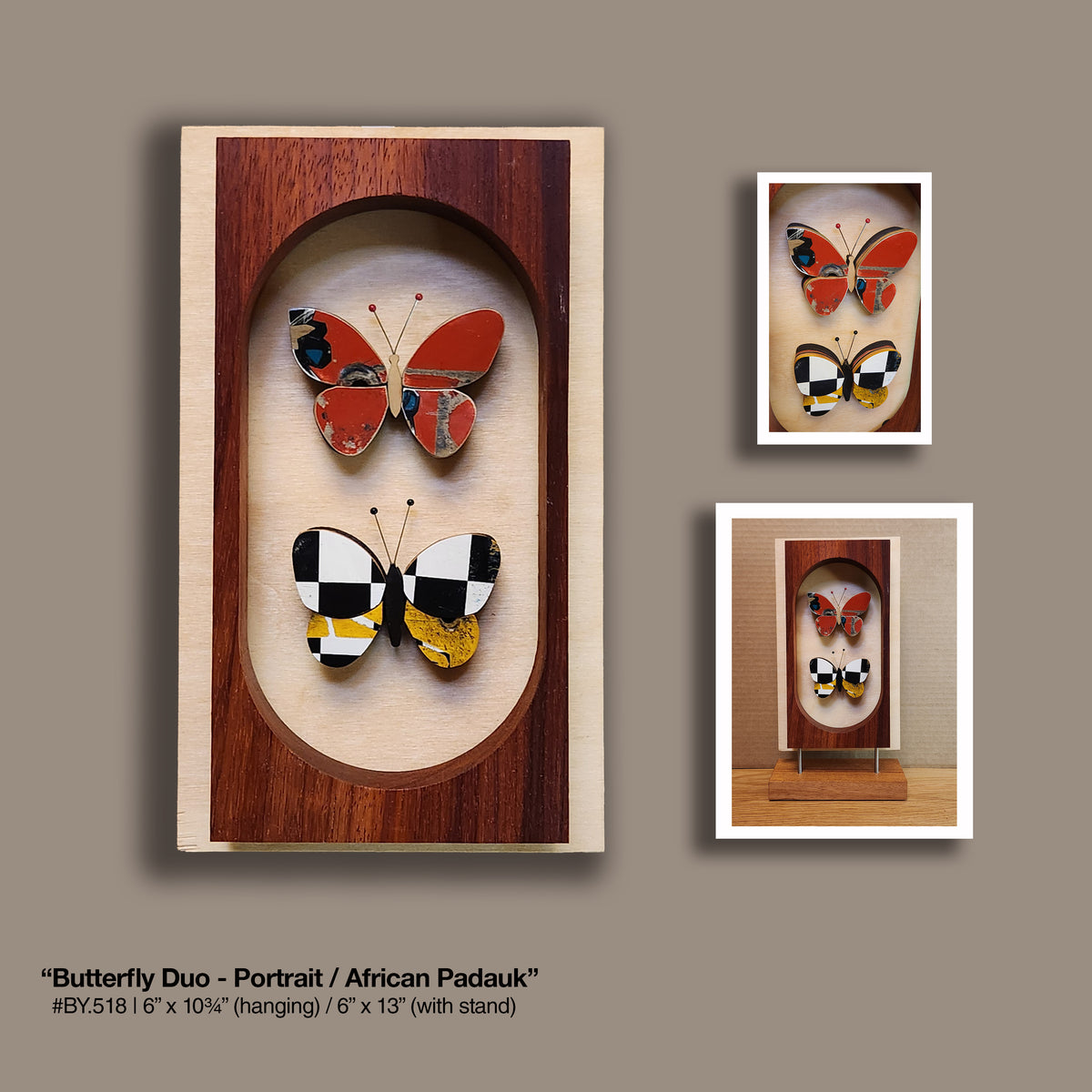 "Butterfly Duo" [Hang] African Padauk