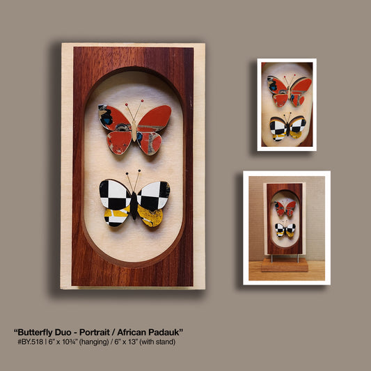 "Butterfly Duo" [Hang] African Padauk