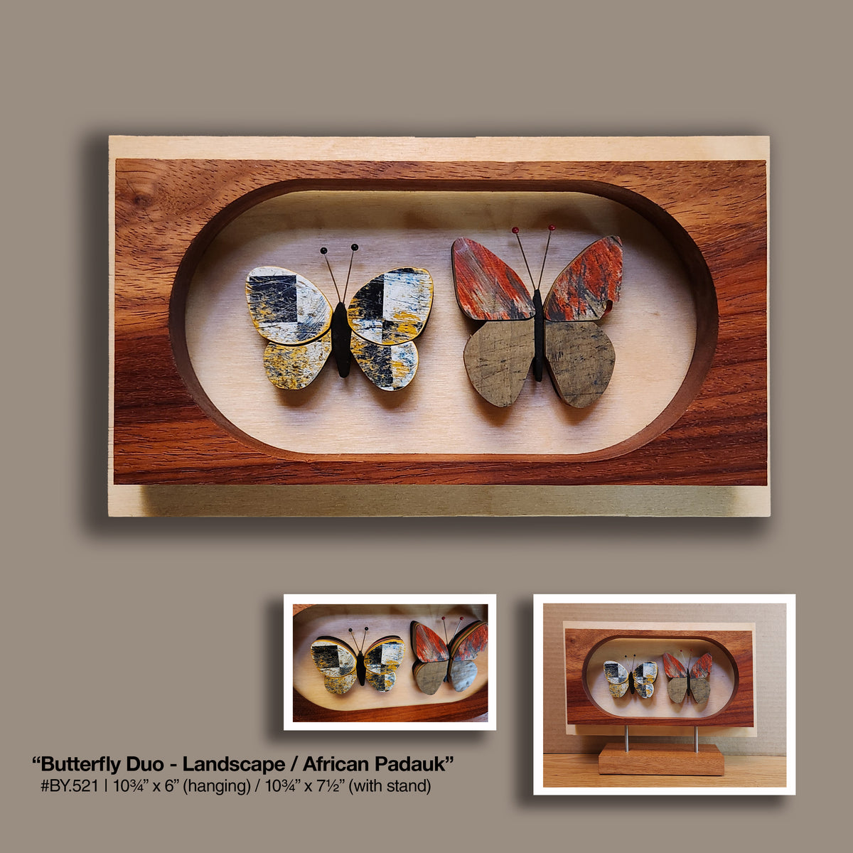 "Butterfly Duo" [STAND] African Padauk