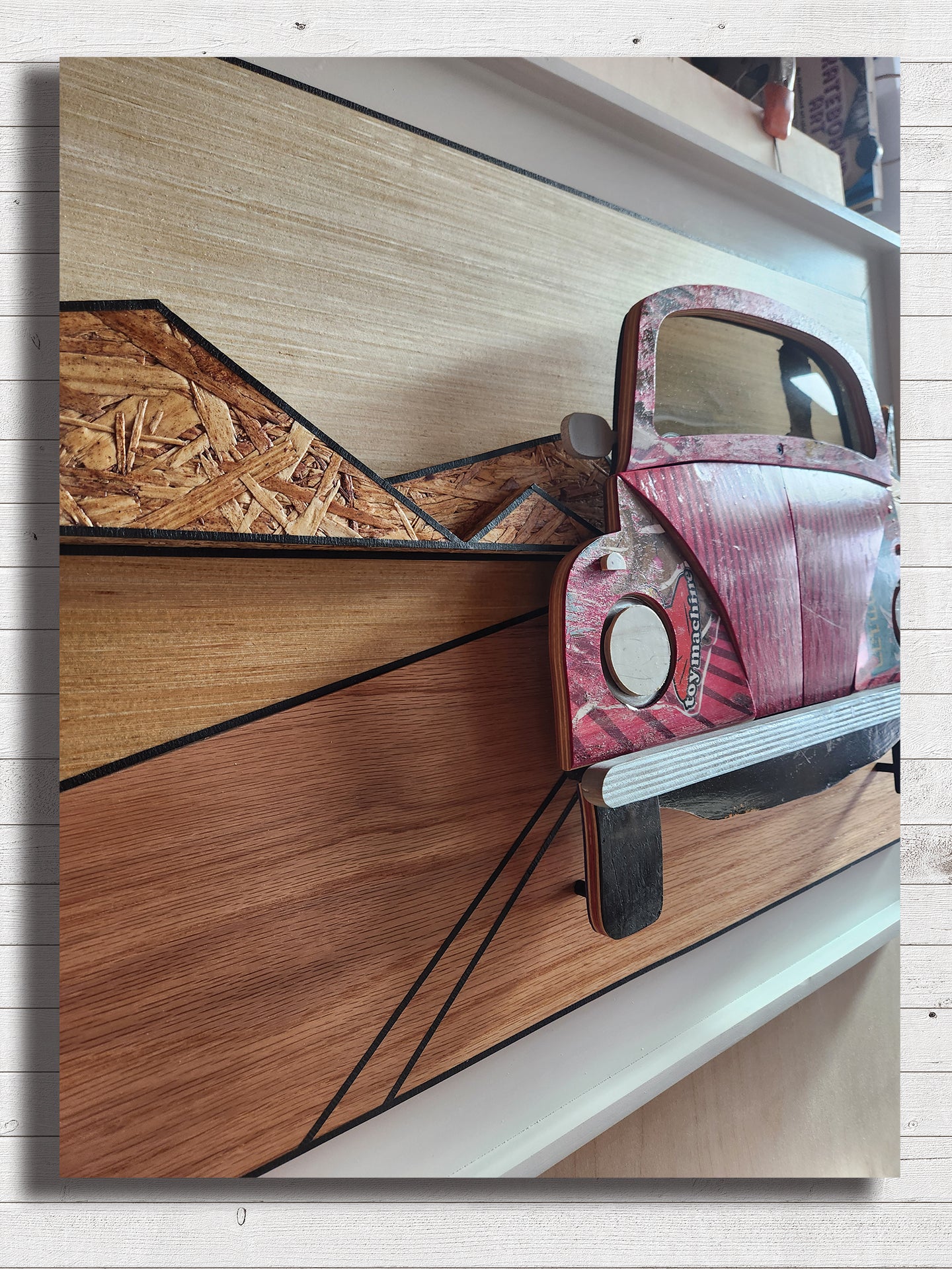 "Beach Bound, Striped Skatebug" - Skateboard Art