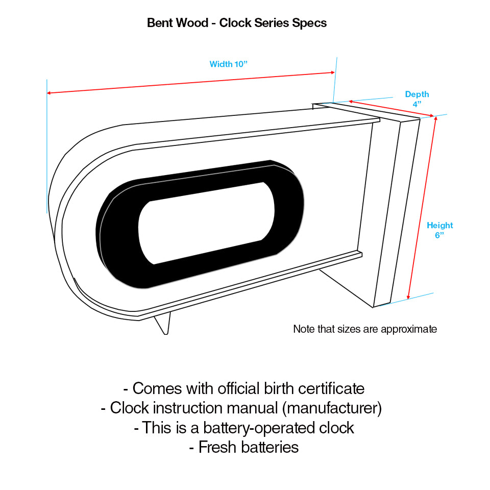Bent Wood Clock - Poplar w/Bent Maple
