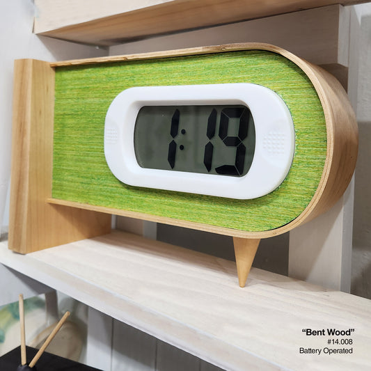 Bent Wood Clock - Lime w/Bent Maple