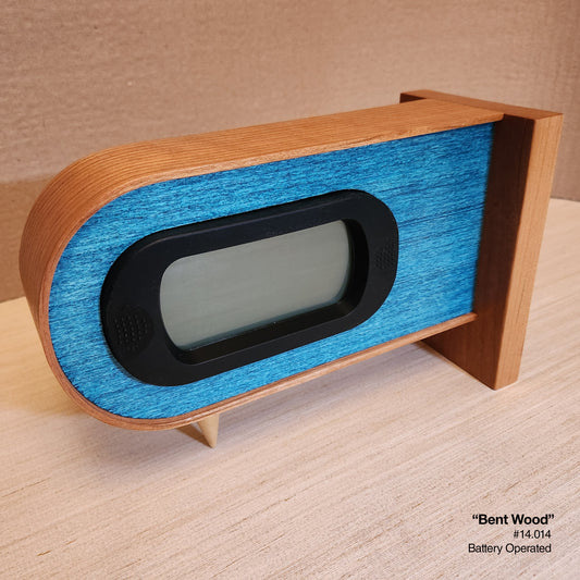 Bent Wood Clock - Teal w/Bent Cherry