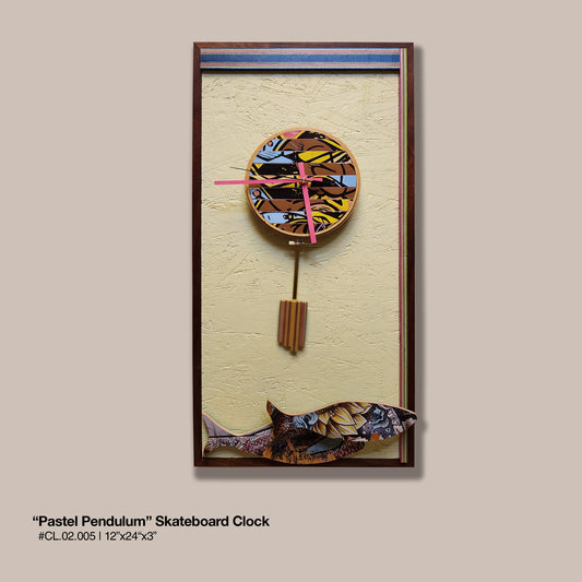 Pastel Pendulum - Skateboard Clock