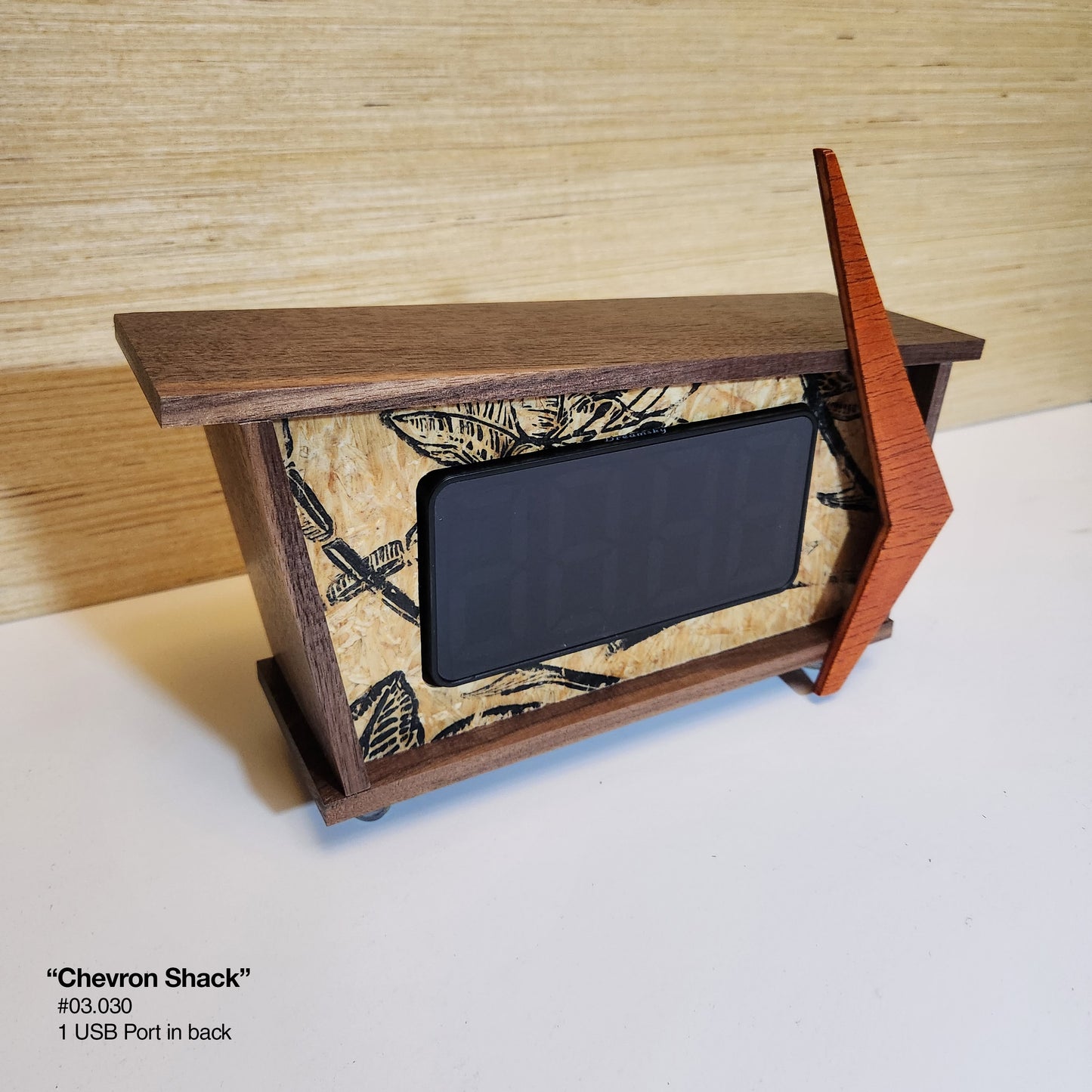 Chevron Shack Clock - Clear OSB