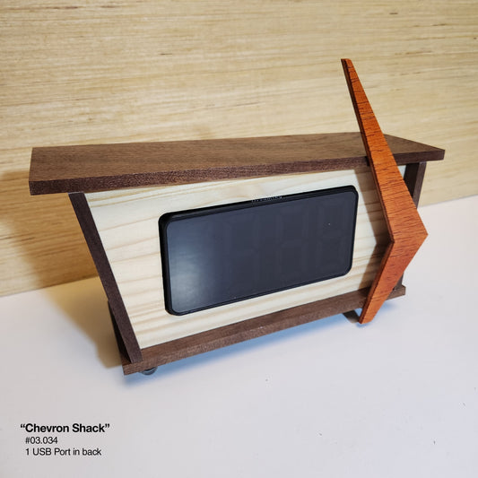 Chevron Shack Clock - Pine