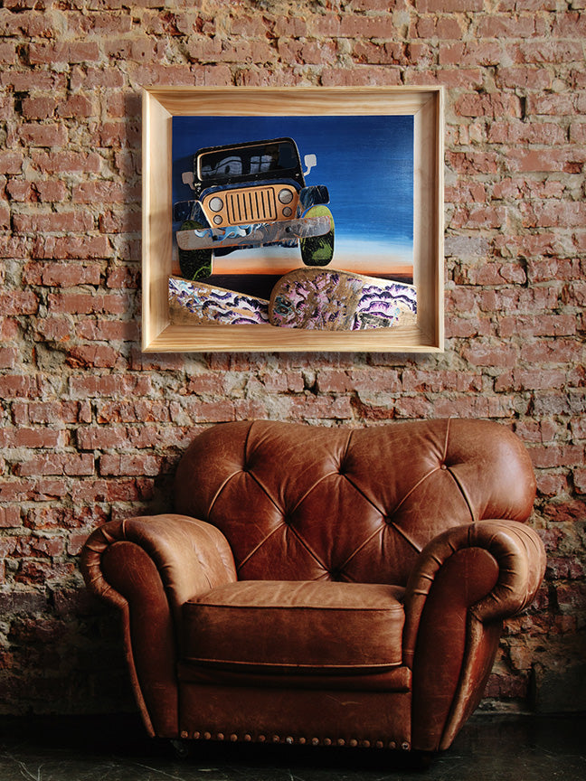 "Sunset Jeep-Skate" - Skateboard Art