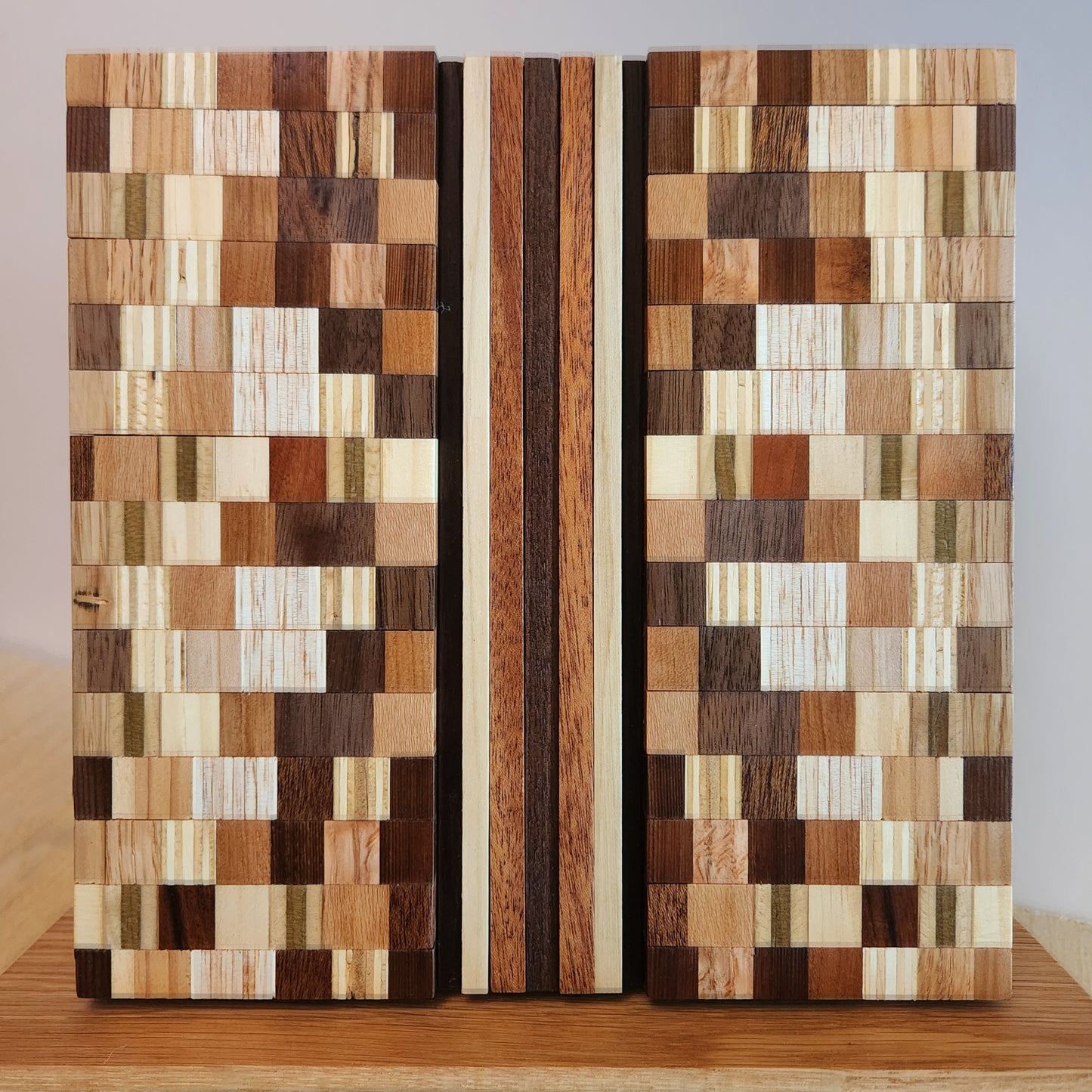 "Patchwork with Stripes" Mid-Mod / Wireless Phone Charging Station