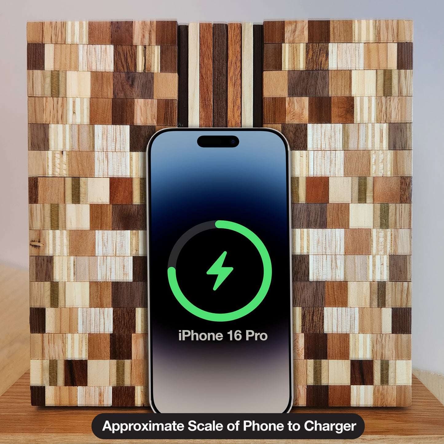 "Patchwork with Stripes" Mid-Mod / Wireless Phone Charging Station