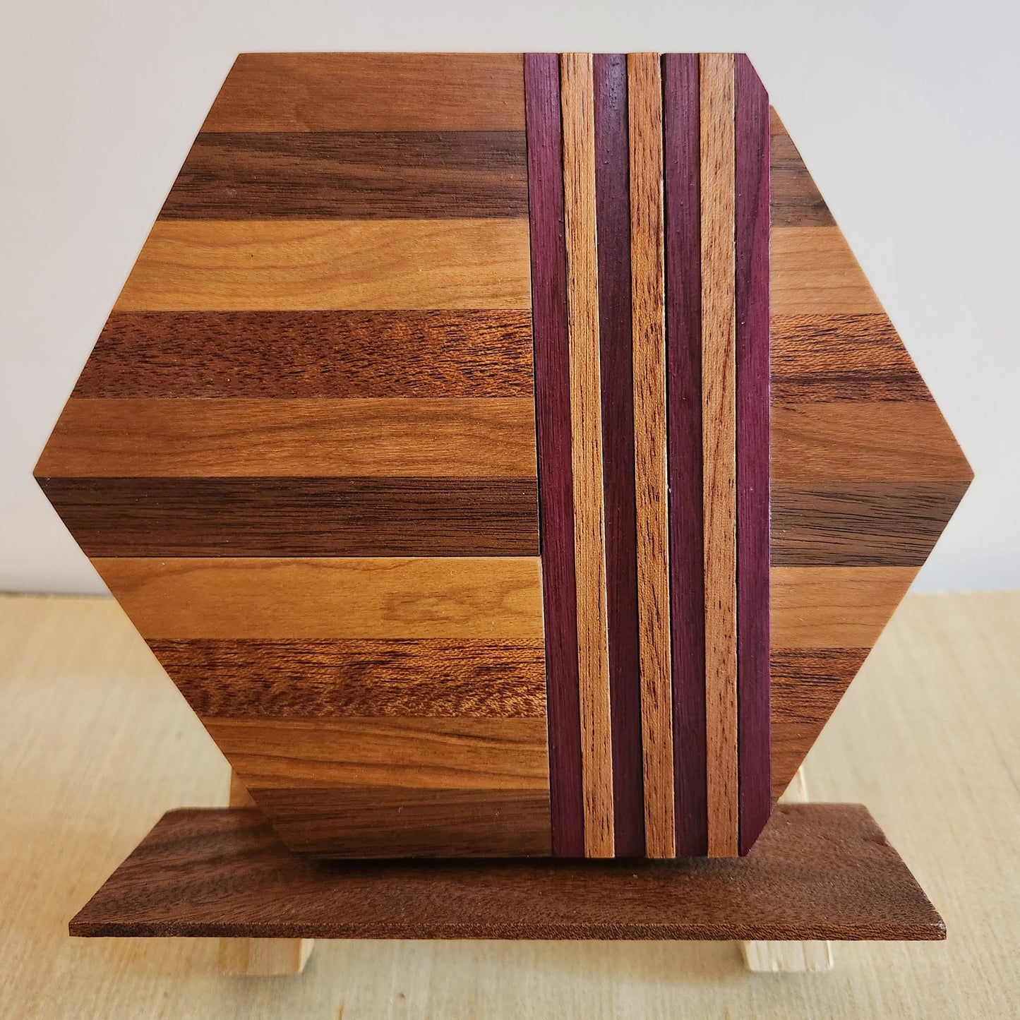 "Purpleheart Stripes" Mid-Mod / Hex / Wireless Phone Charger