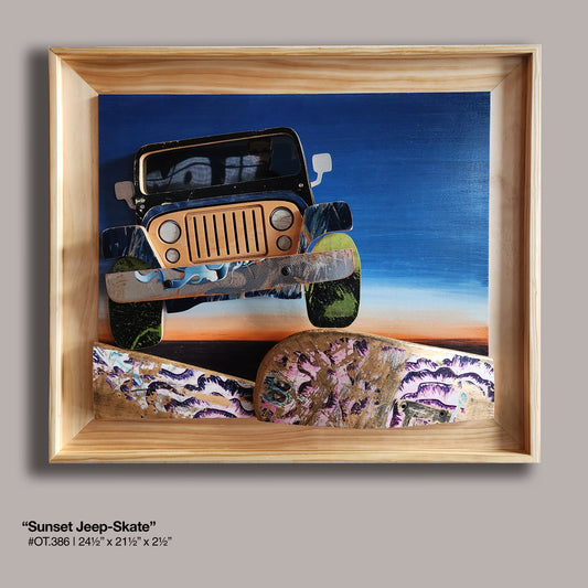 "Sunset Jeep-Skate" - Skateboard Art