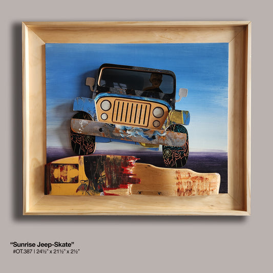 "Sunrise Jeep-Skate" - Skateboard Art