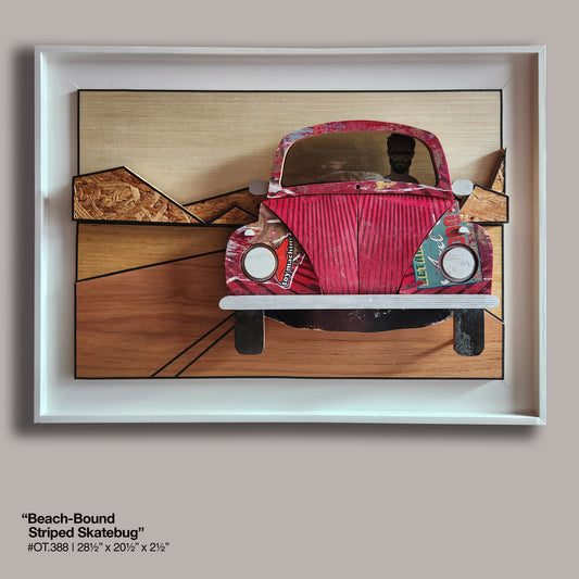 "Beach Bound, Striped Skatebug" - Skateboard Art
