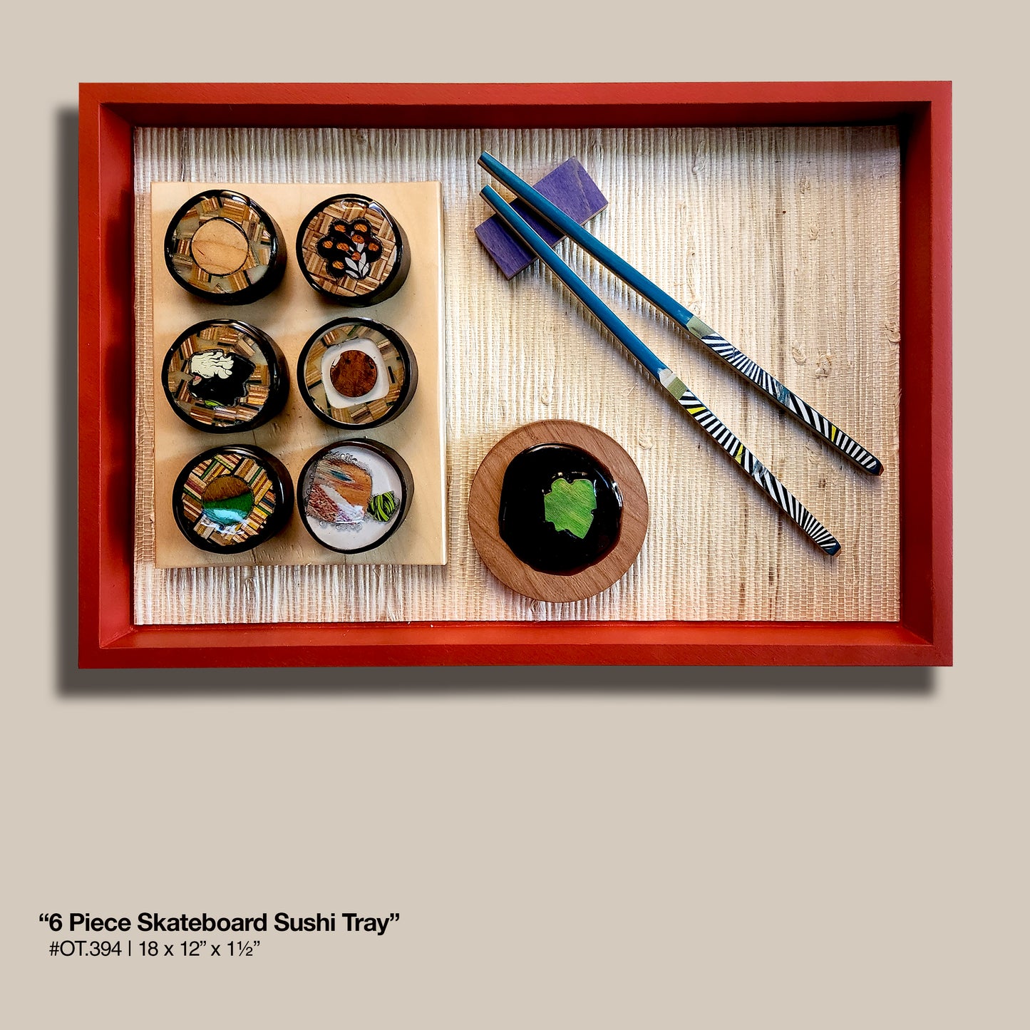"6-Piece Skateboard Sushi Tray"