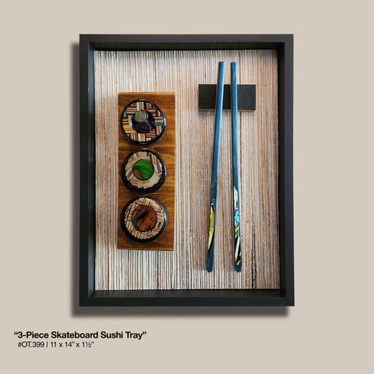 "3-Piece Skateboard Sushi Tray"