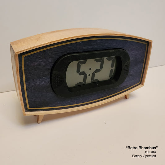 Retro Rhombus Clock - Violet Oak