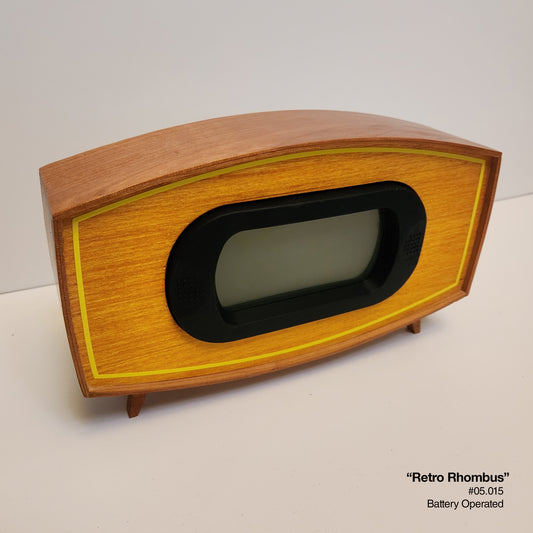 Retro Rhombus Clock - Sunrise Blondewood