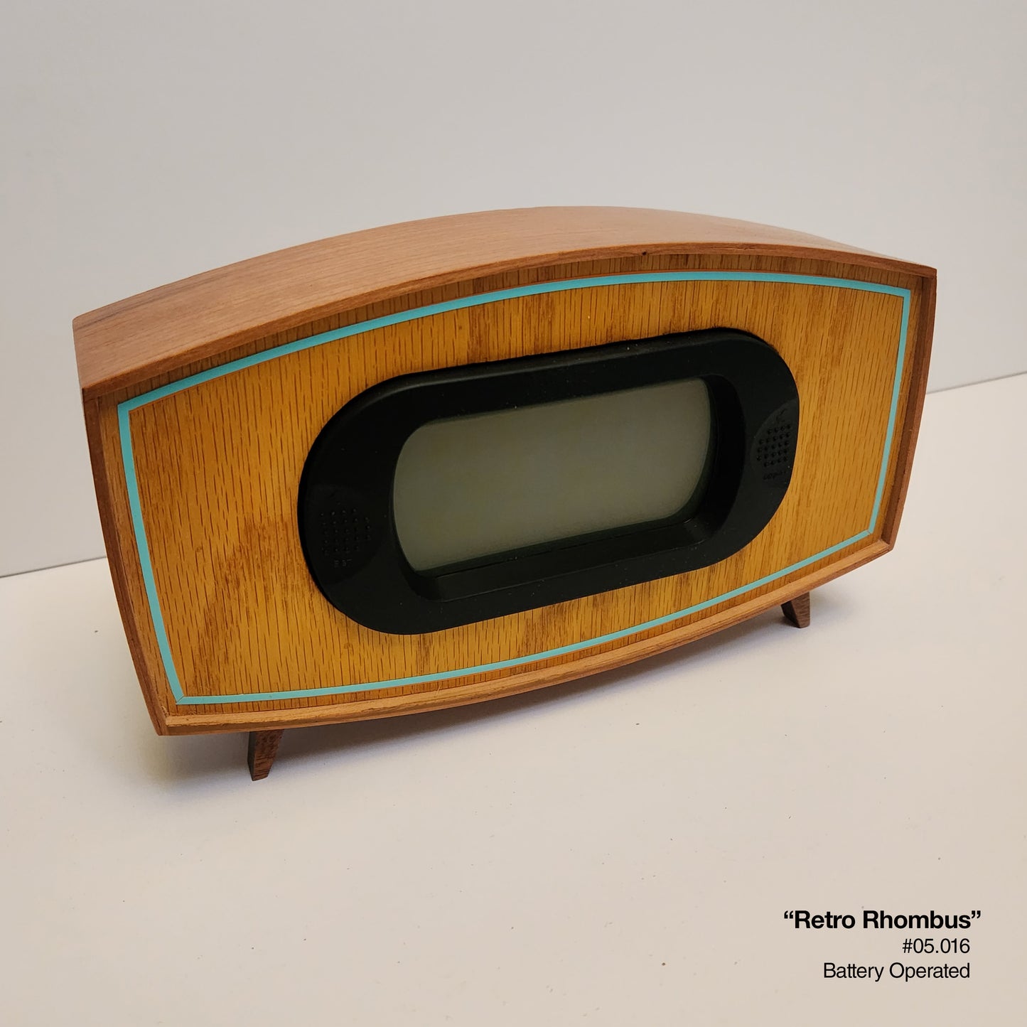 Retro Rhombus Clock - Yellow Oak