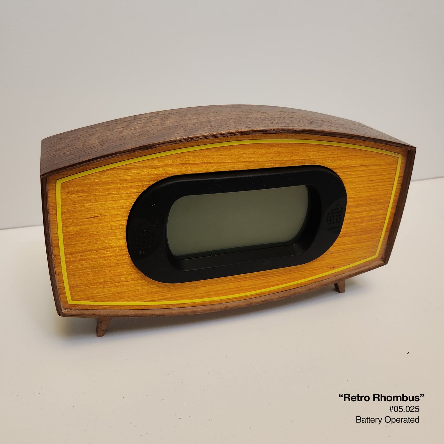 Retro Rhombus Clock - Yellow Blondewood