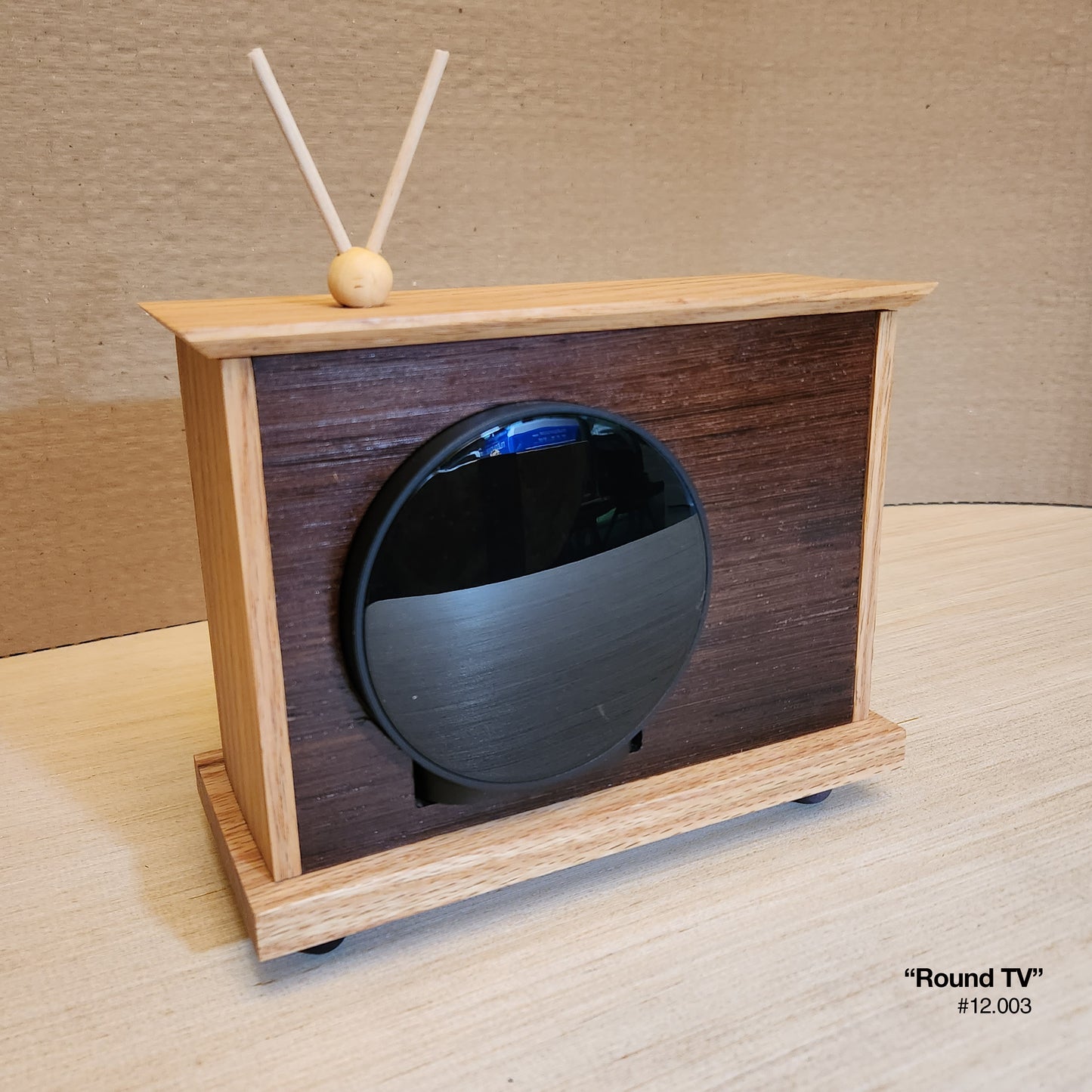 Round TV Clock - African Wenge