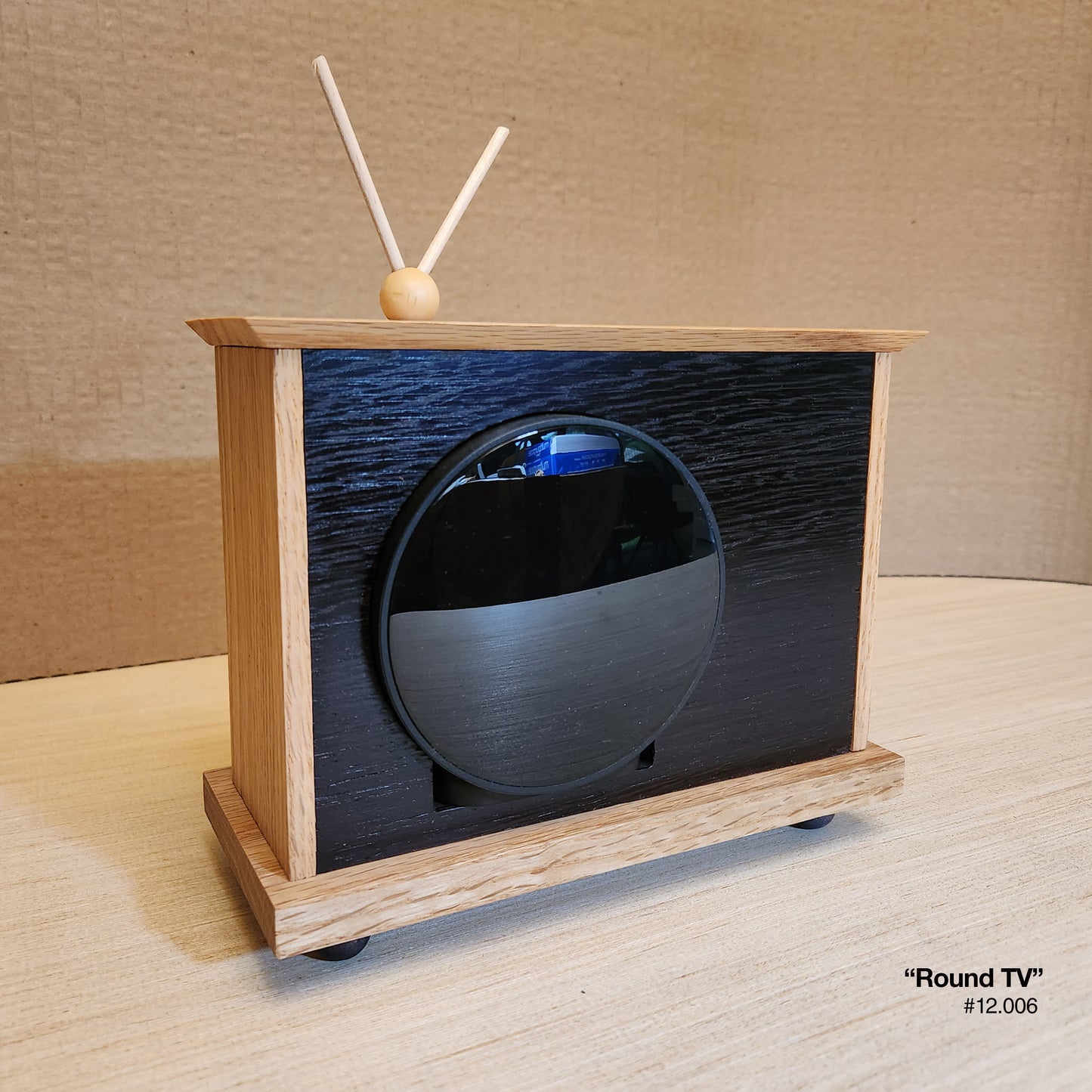 Round TV Clock - African Wenge