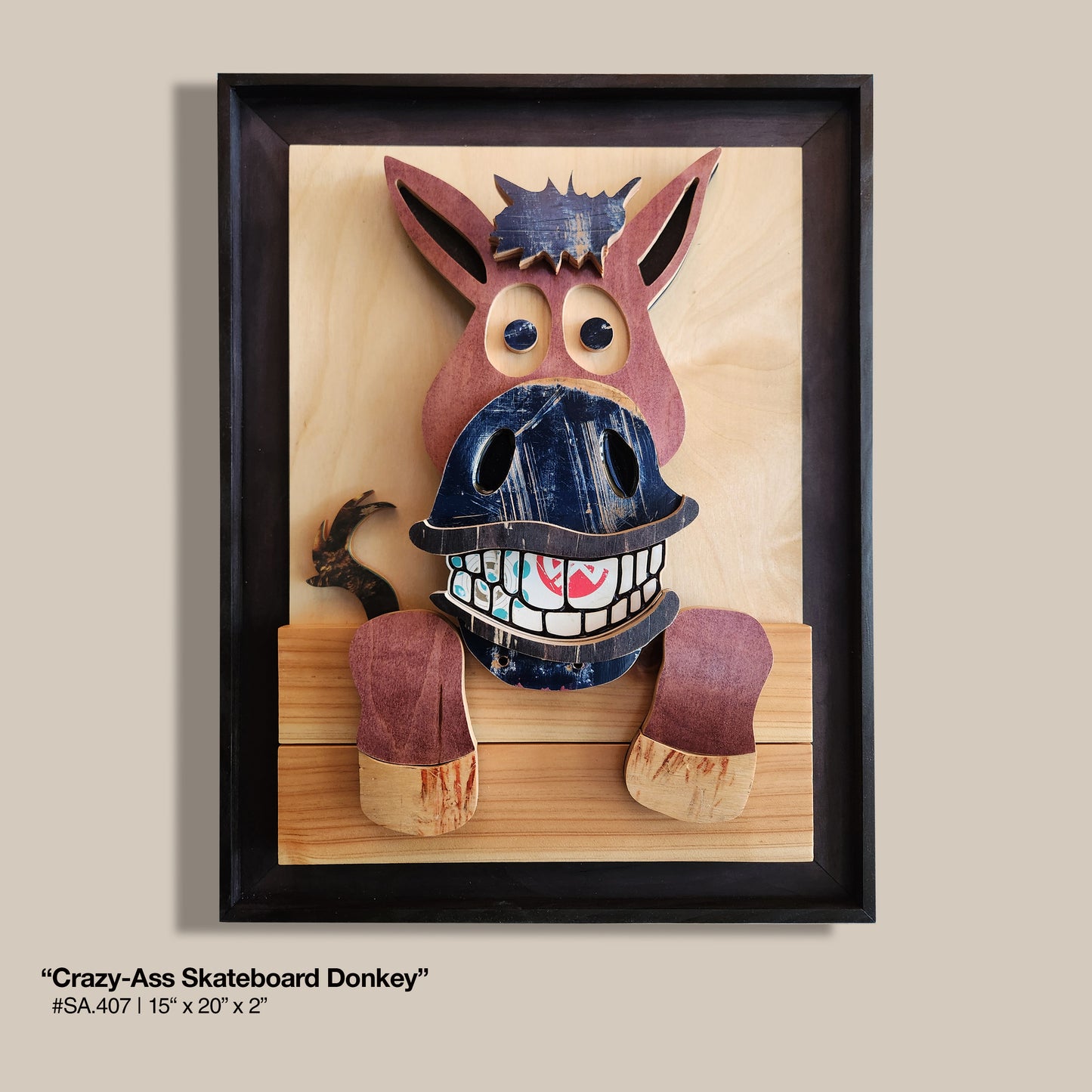 "Crazy-Ass Skateboard Donkey" - Skateboard Art (Copy)